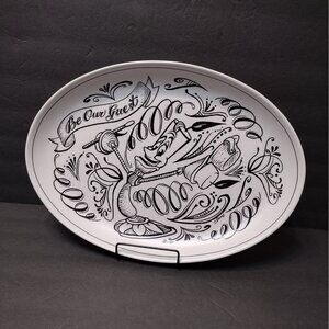 Disney Parks LUMIERE Be Our Guest Chalkboard Serving Plate Platter 15" Beauty